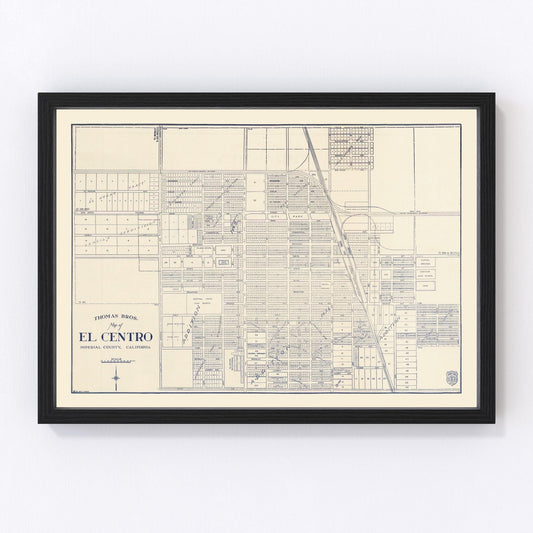 Vintage map of El Centro, California, 1920