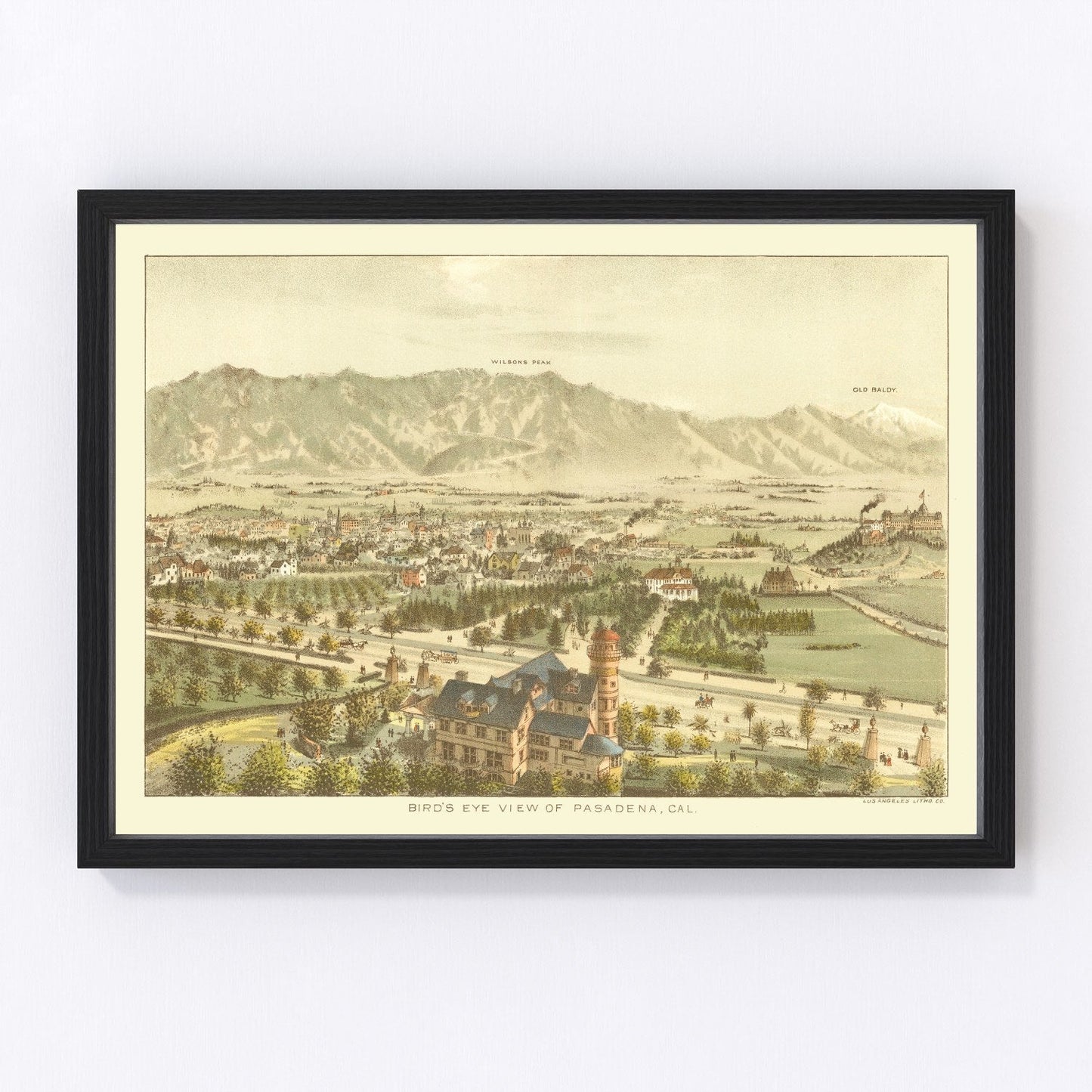Vintage map of Pasadena, California, 1892