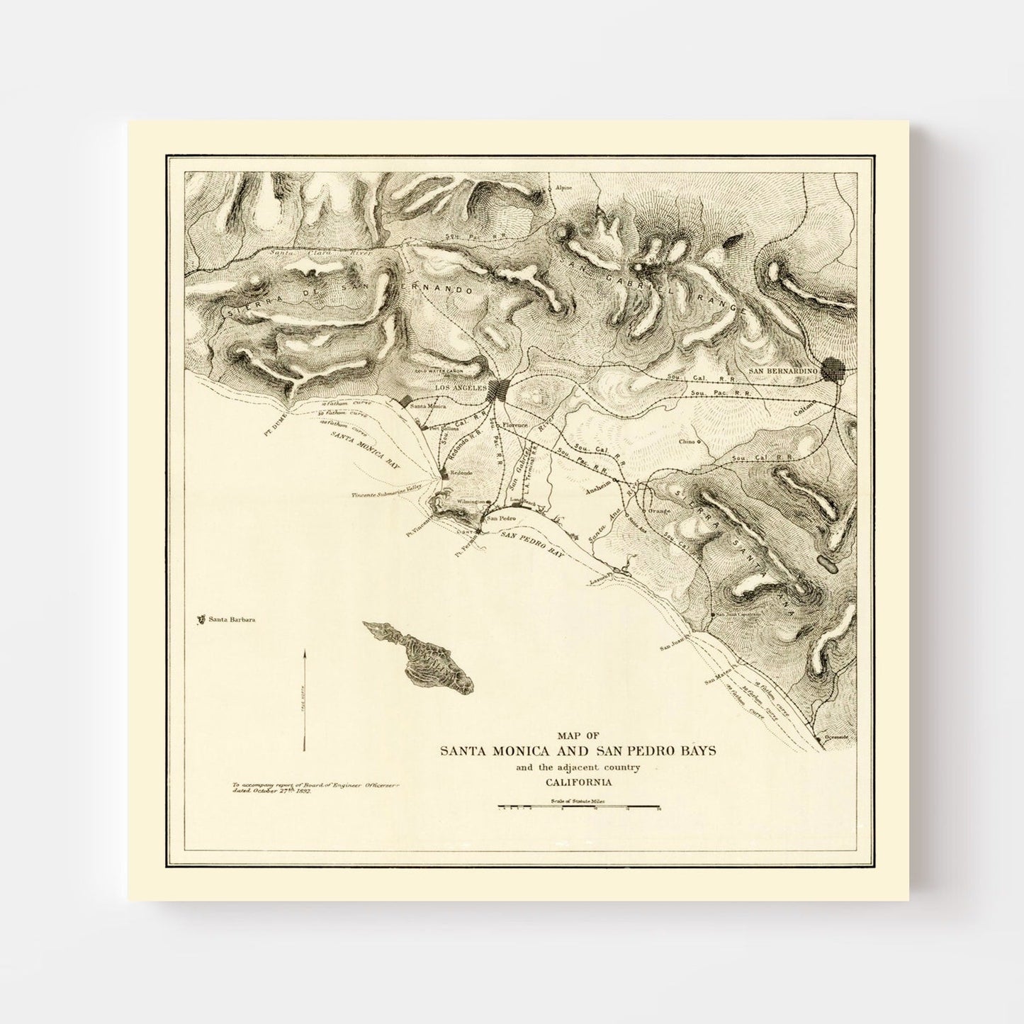 Vintage Map of Santa Monica, California, 1892 II