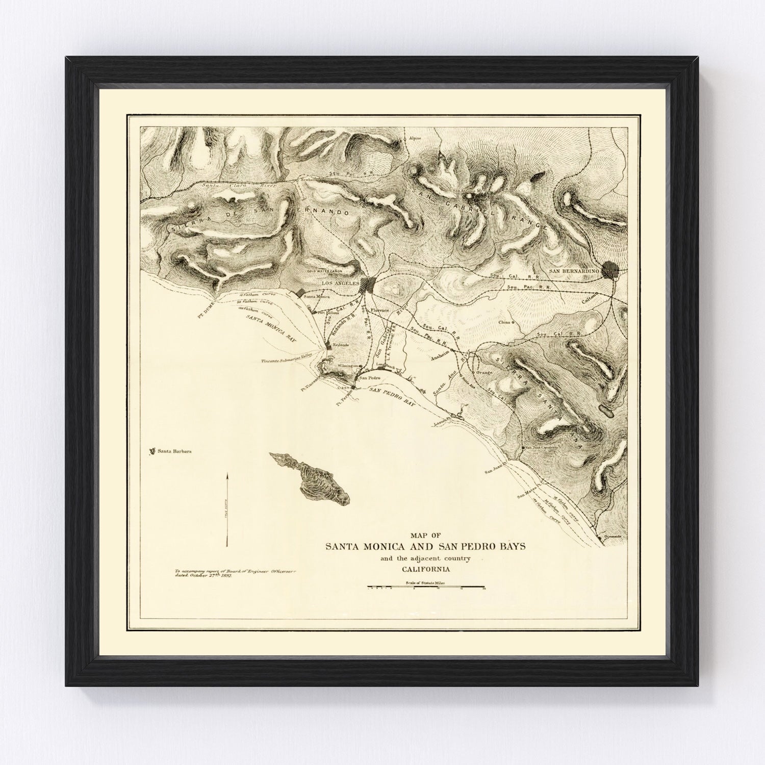 Vintage map of Santa Monica, California, 1892