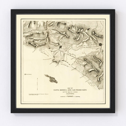 Vintage map of Santa Monica, California, 1892