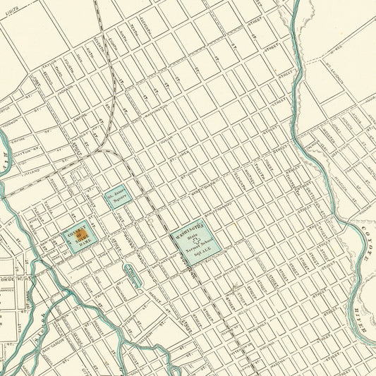 Vintage Map of San Jose, California, 1893