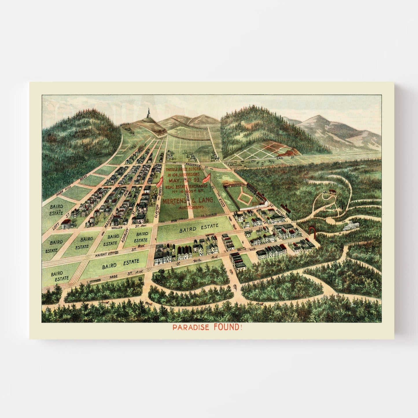 Vintage Map of Haight-Ashbury, San Francisco, 1893