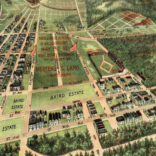 Vintage Map of Haight-Ashbury, San Francisco, 1893