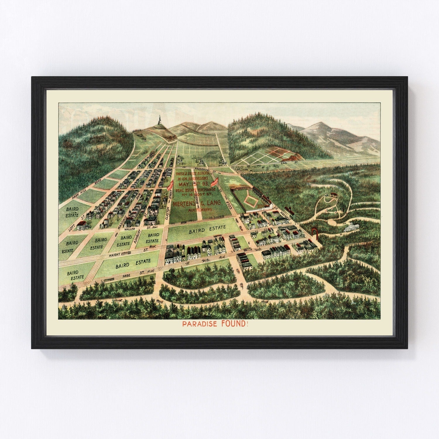Vintage map of Haight-Ashbury, San Francisco, 1893