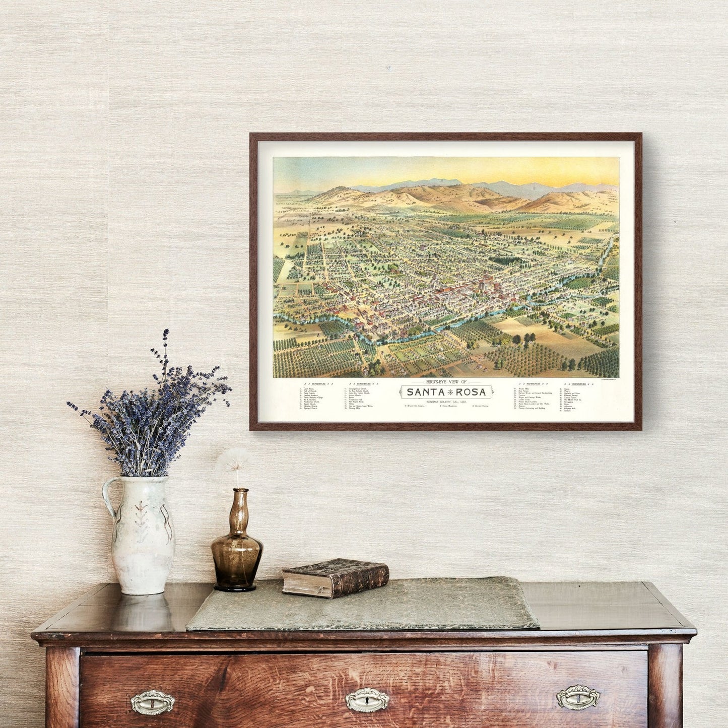 Vintage Map of Santa Rosa, California, 1897