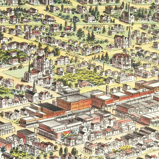 Vintage Map of Santa Rosa, California, 1897