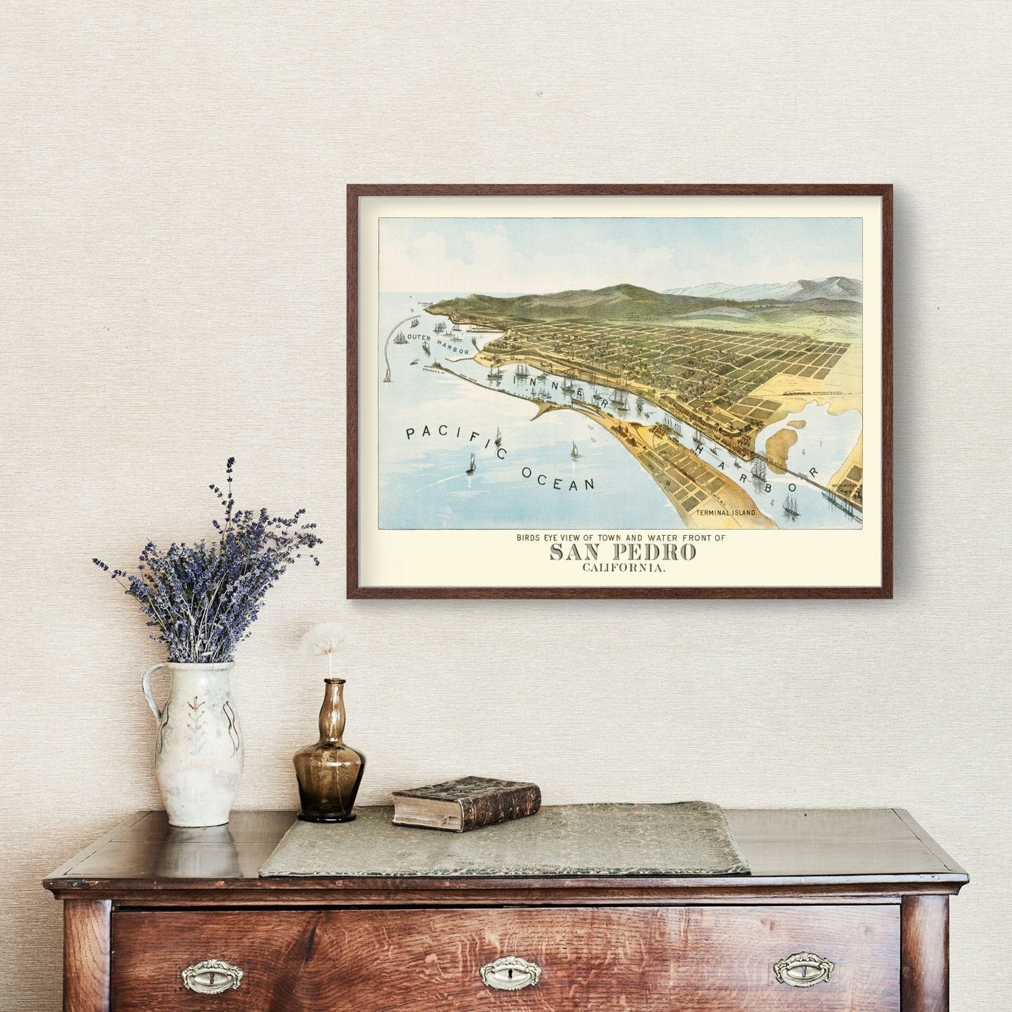 Vintage Map of San Pedro, California, 1897 No.2