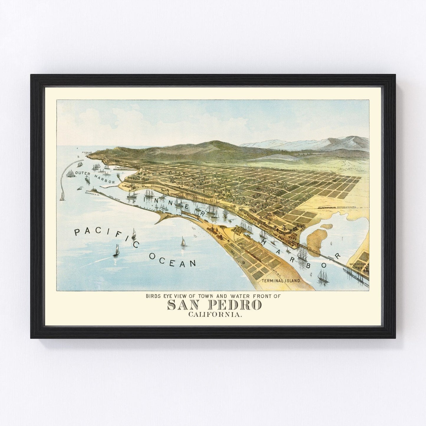 Vintage map of San Pedro, California, 1897