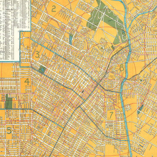 Vintage Map of Los Angeles, California, 1900