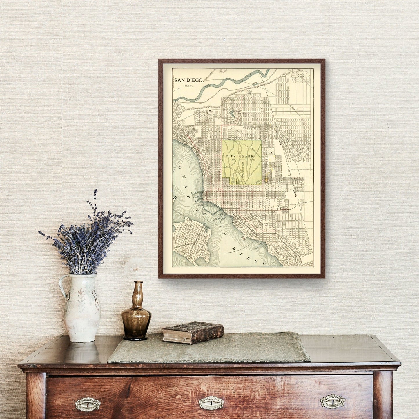 Vintage Map of San Diego, California, 1902