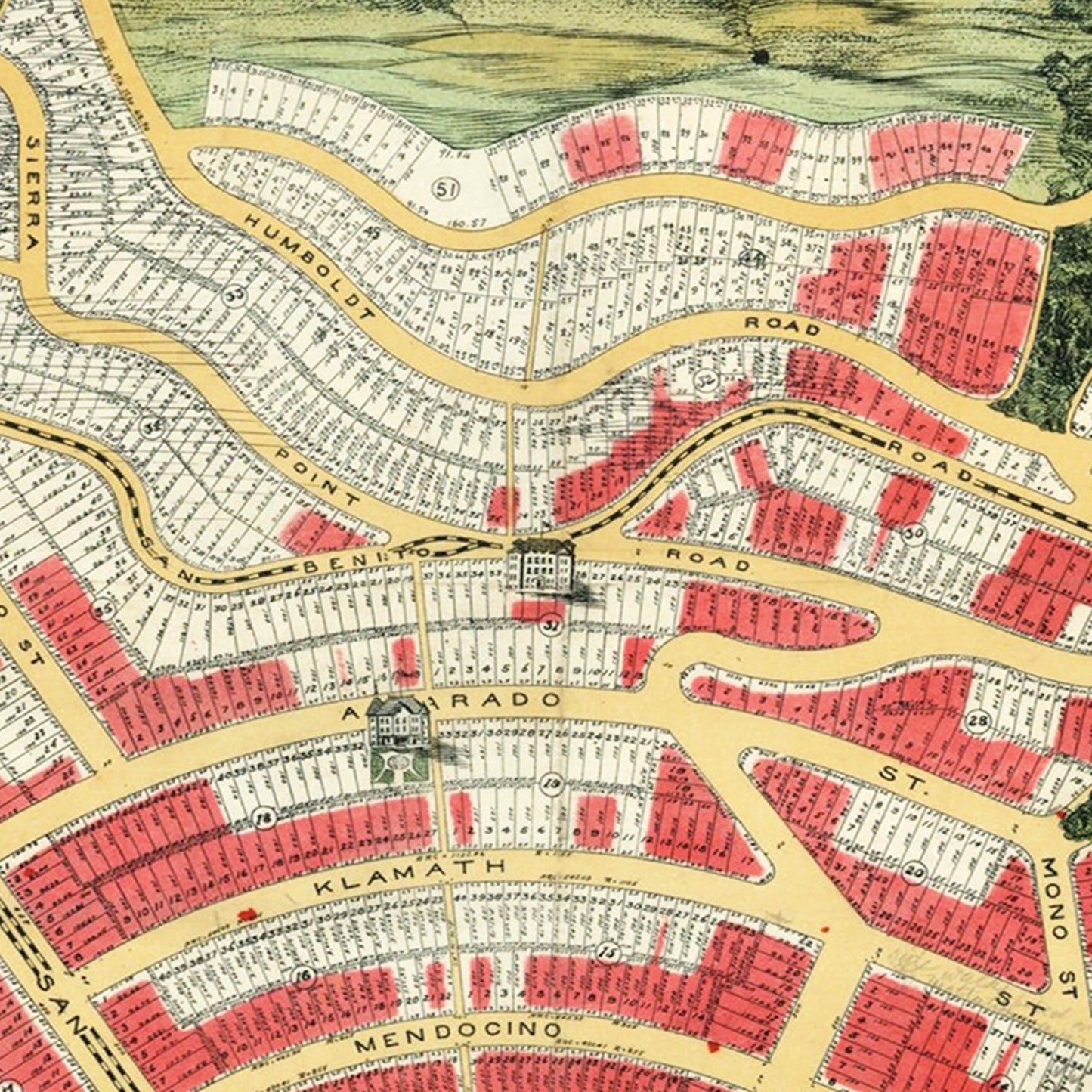 Vintage Map of Visitacion, San Francisco, California, 1908