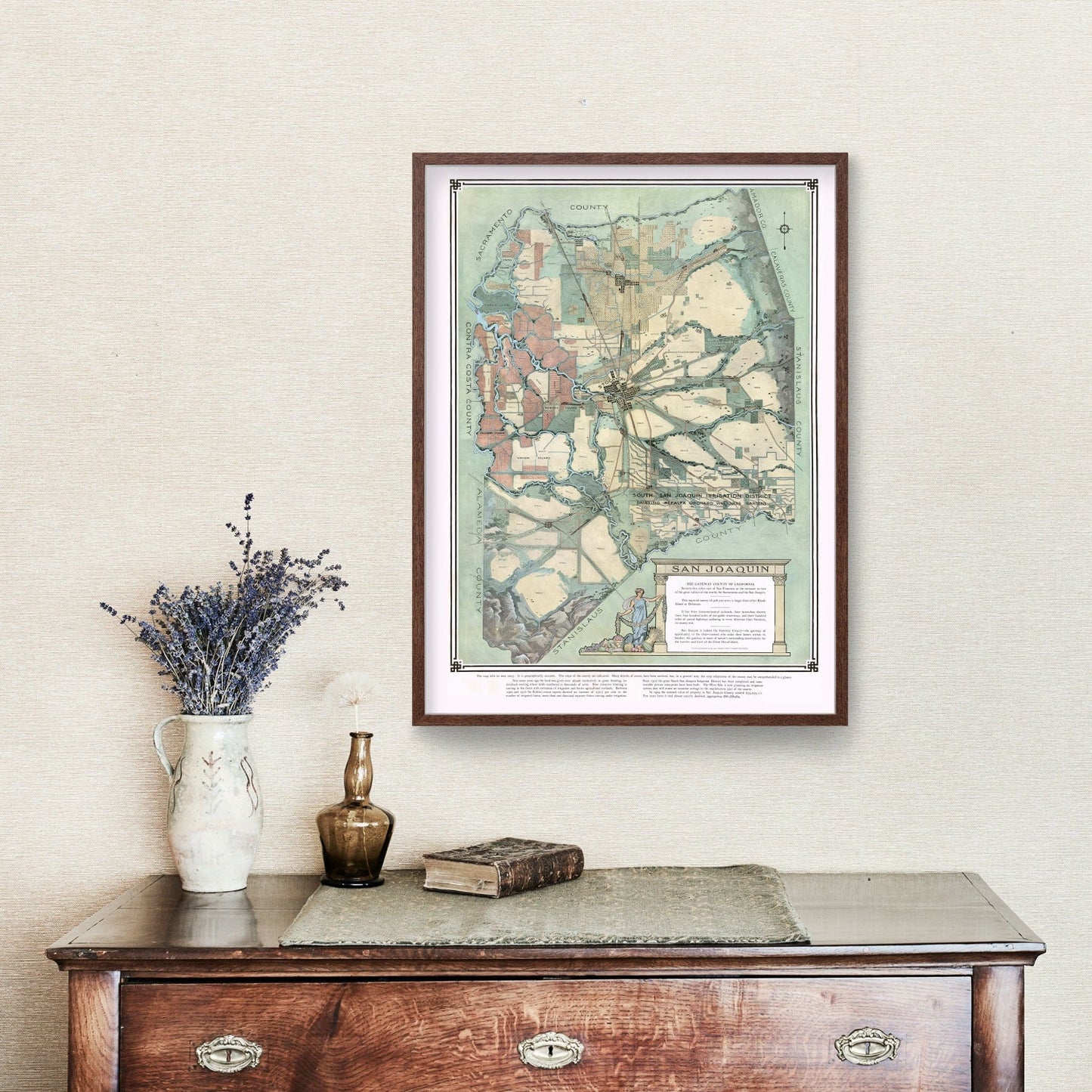 Vintage Map of San Joaquin, California, 1910 II