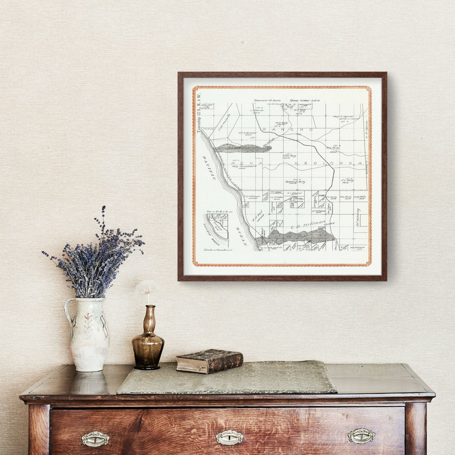 Vintage Map of Carlsbad, California, 1912