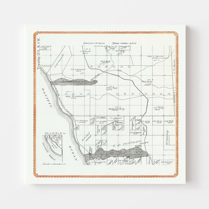 Vintage Map of Carlsbad, California, 1912