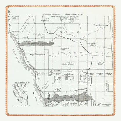 Vintage Map of Carlsbad, California, 1912