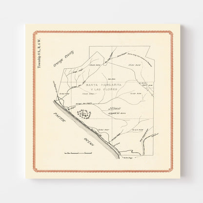 Vintage Map of Camp Pendleton, California, 1912