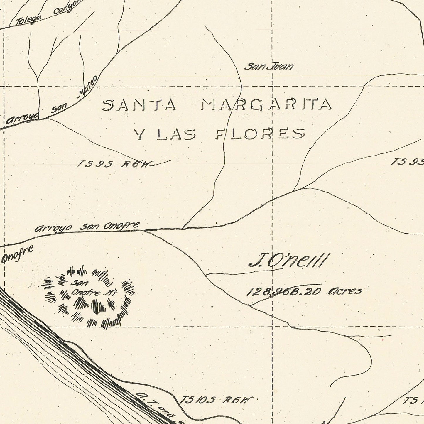Vintage Map of Camp Pendleton, California, 1912