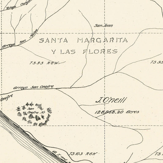 Vintage Map of Camp Pendleton, California, 1912