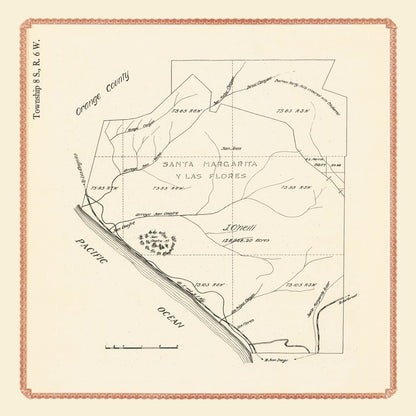 Vintage Map of Camp Pendleton, California, 1912
