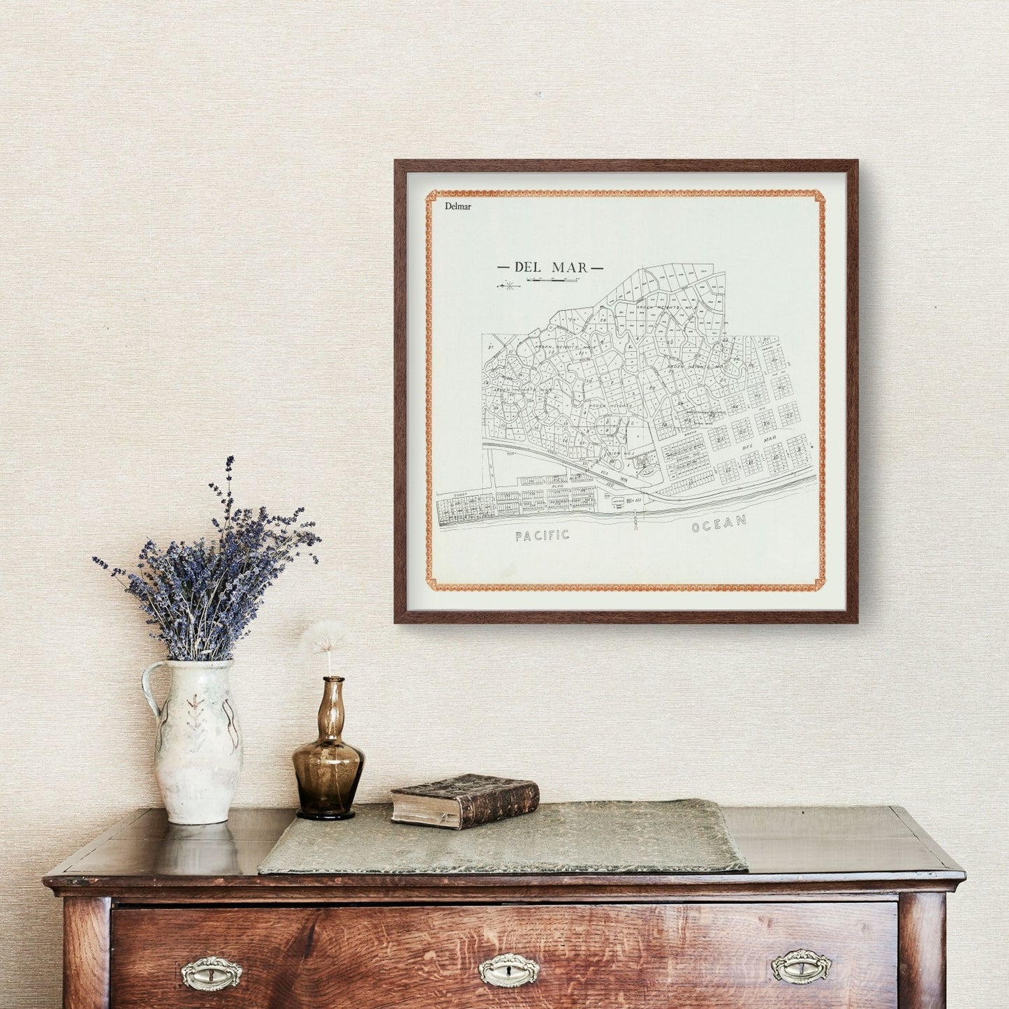 Vintage Map of Del Mar, California, 1912