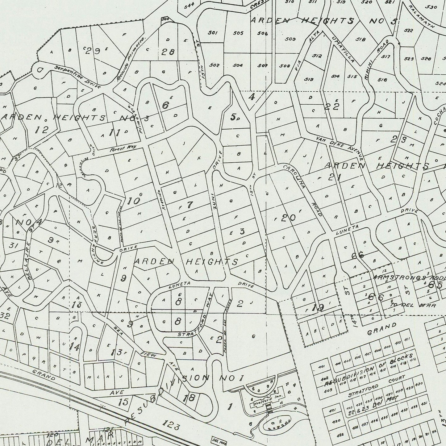 Vintage Map of Del Mar, California, 1912