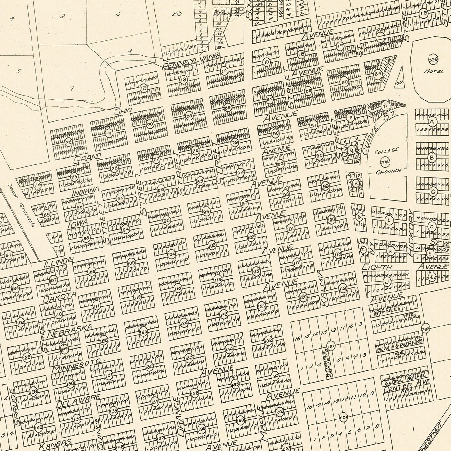 Vintage Map of Escondido, California, 1912