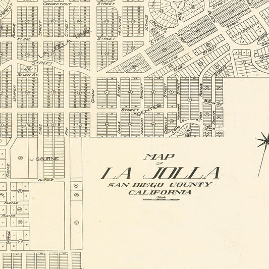 Vintage Map of La Jolla, California, 1912