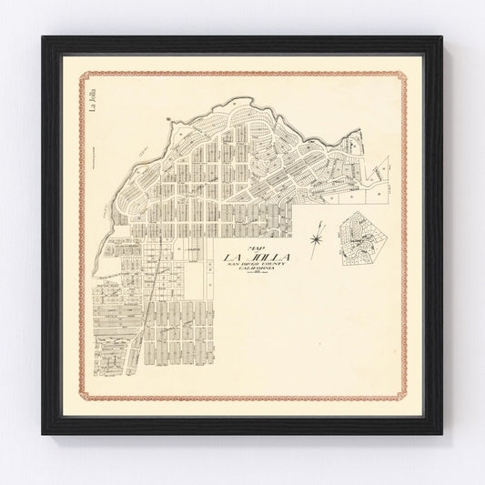vintage map of La Jolla, California, 1912