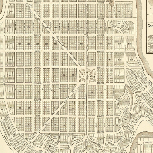 Vintage Map of Coronado Beach, California, 1887