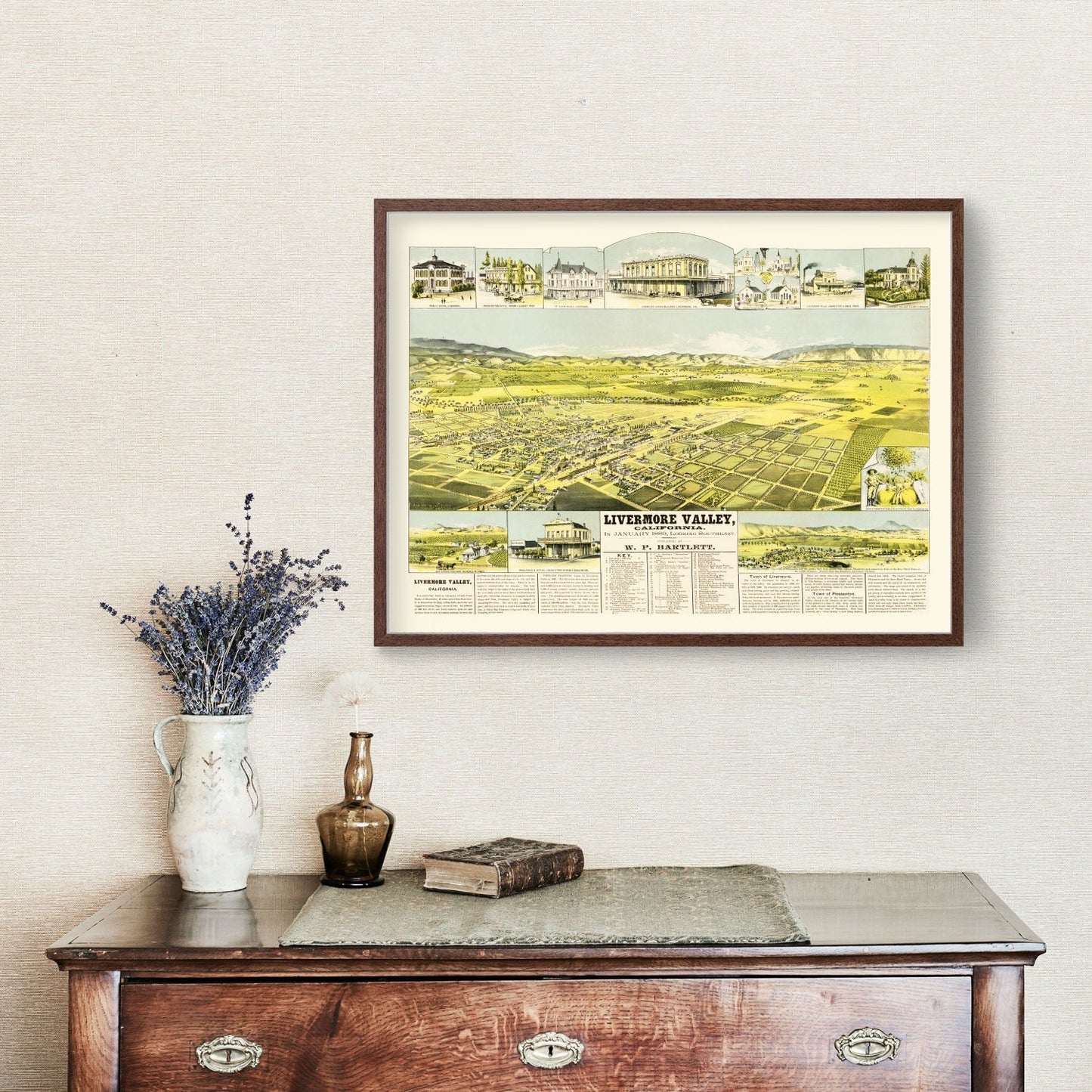Vintage Map of Livermore, California, 1889