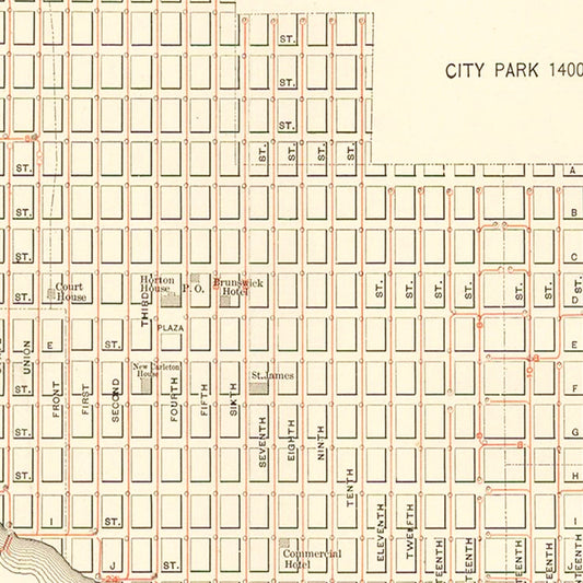 Vintage Map of San Diego, California, 1891