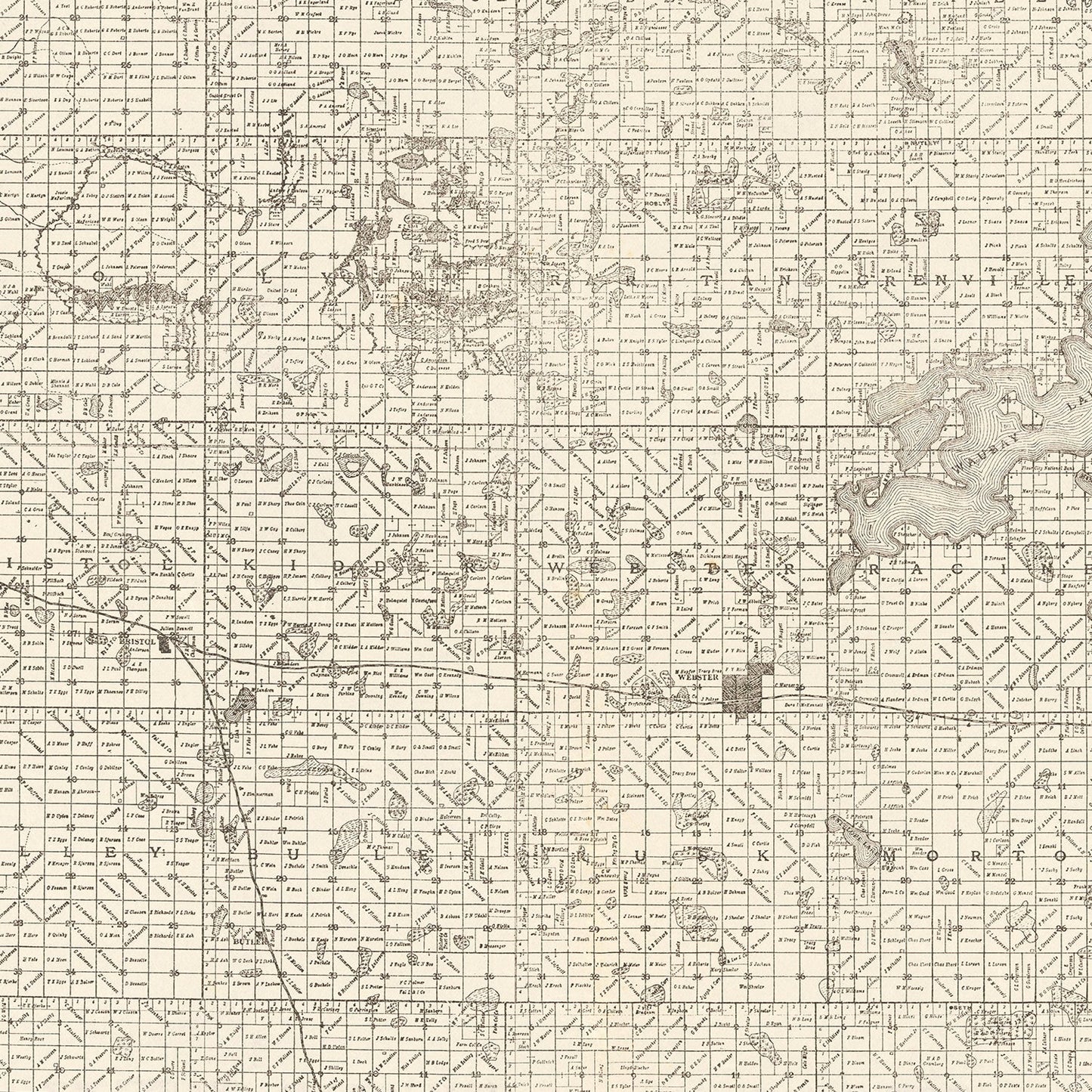 Vintage Map of Day County, South Dakota 1898