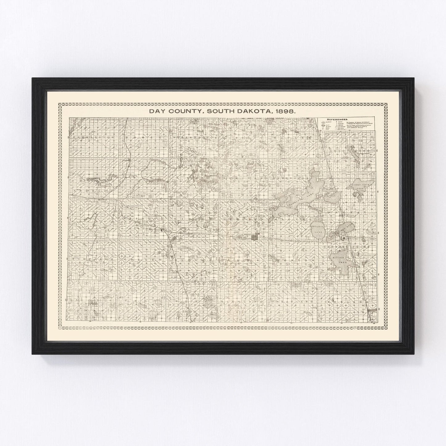 Vintage map of Day County, South Dakota, 1898