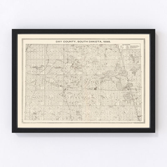 Vintage map of Day County, South Dakota, 1898