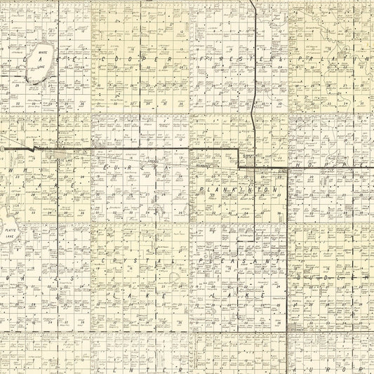 Vintage Map of Aurora County, South Dakota, 1930