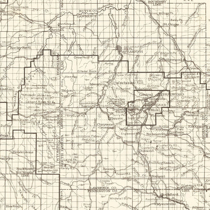 Vintage Black Hills National Forest Map 1917