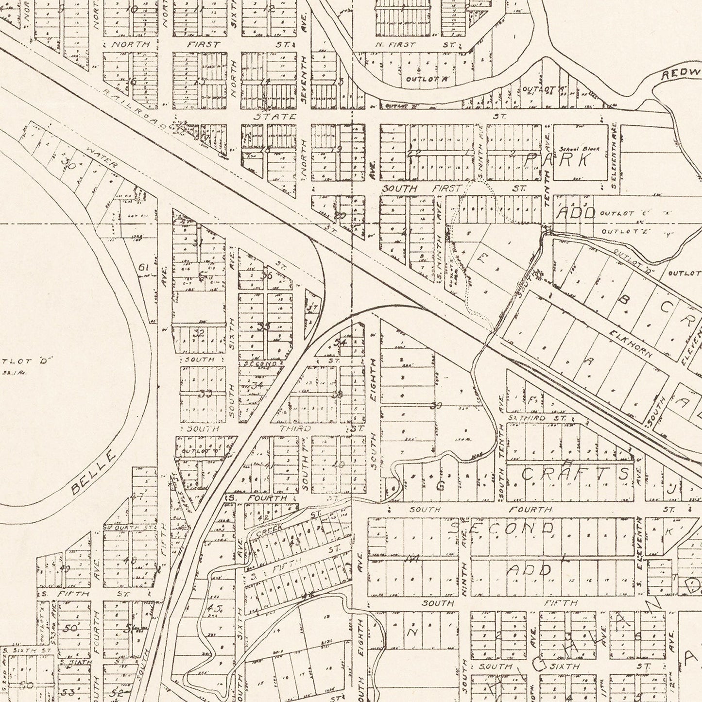 Vintage Map of Belle Fourche, South Dakota, 1949 Wall Art