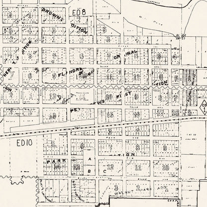 Vintage Map of Flandreau, South Dakota 1970
