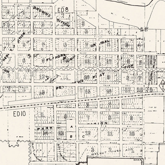 Vintage Map of Flandreau, South Dakota 1970
