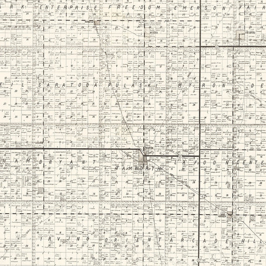 Vintage Map of Faulk County, SD, 1900 - Faulkton, Seneca