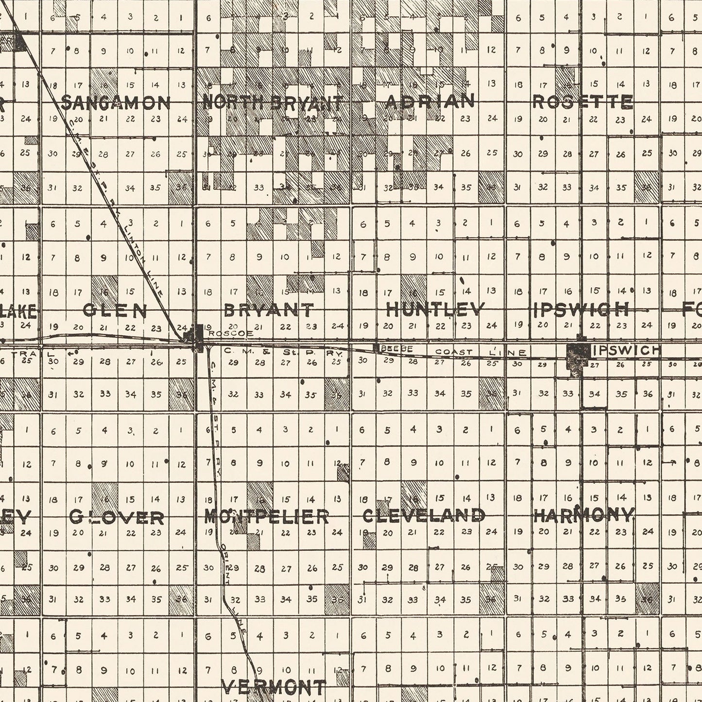 Vintage Map of Edmunds County, South Dakota, 1918
