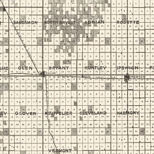 Vintage Map of Edmunds County, South Dakota, 1918