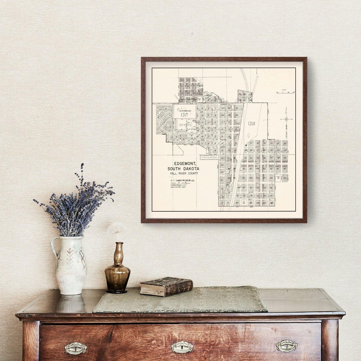 Vintage Map of Edgemont, South Dakota, 1970