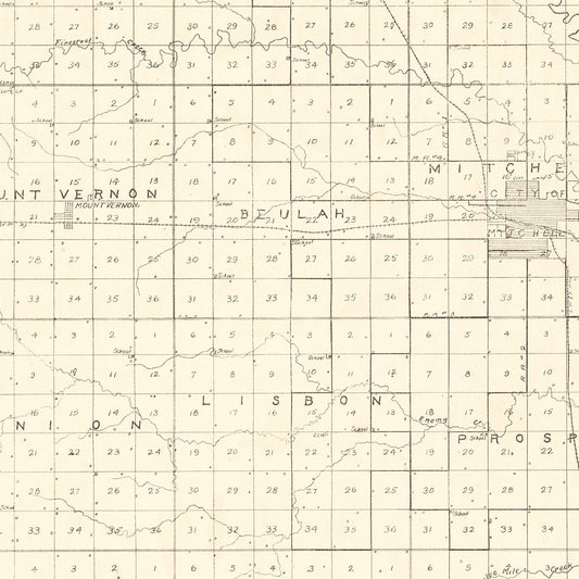 Vintage Map of Davison County, South Dakota 1900