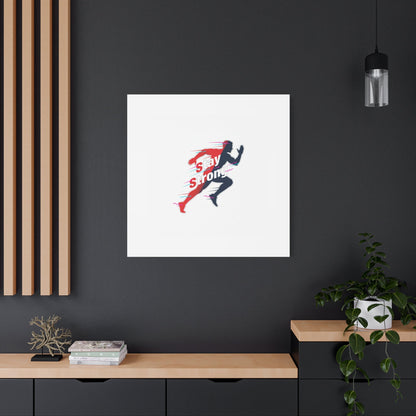 Stay Strong Runner Gym Canvas Wall Art
