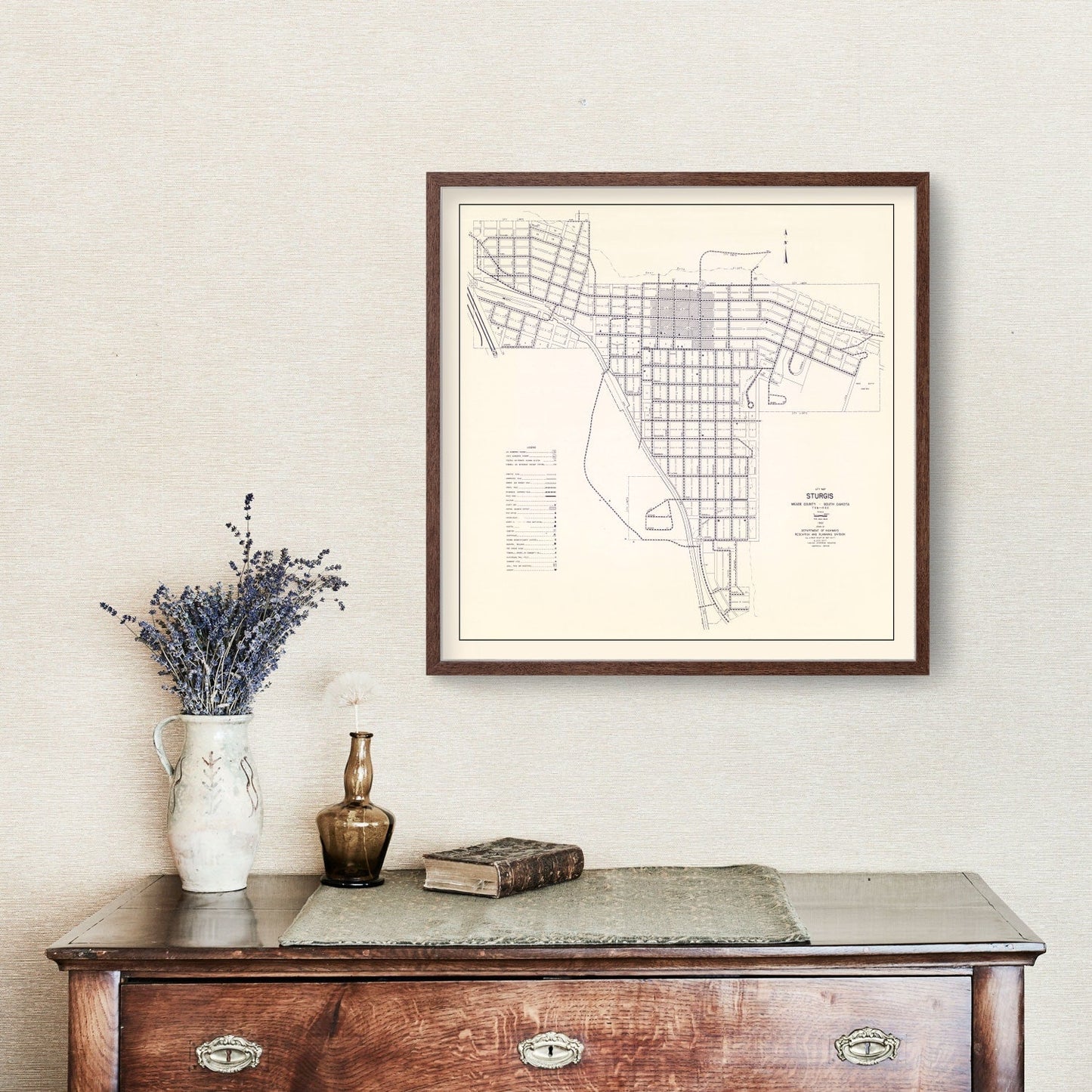 Vintage Map of Sturgis, South Dakota, 1969