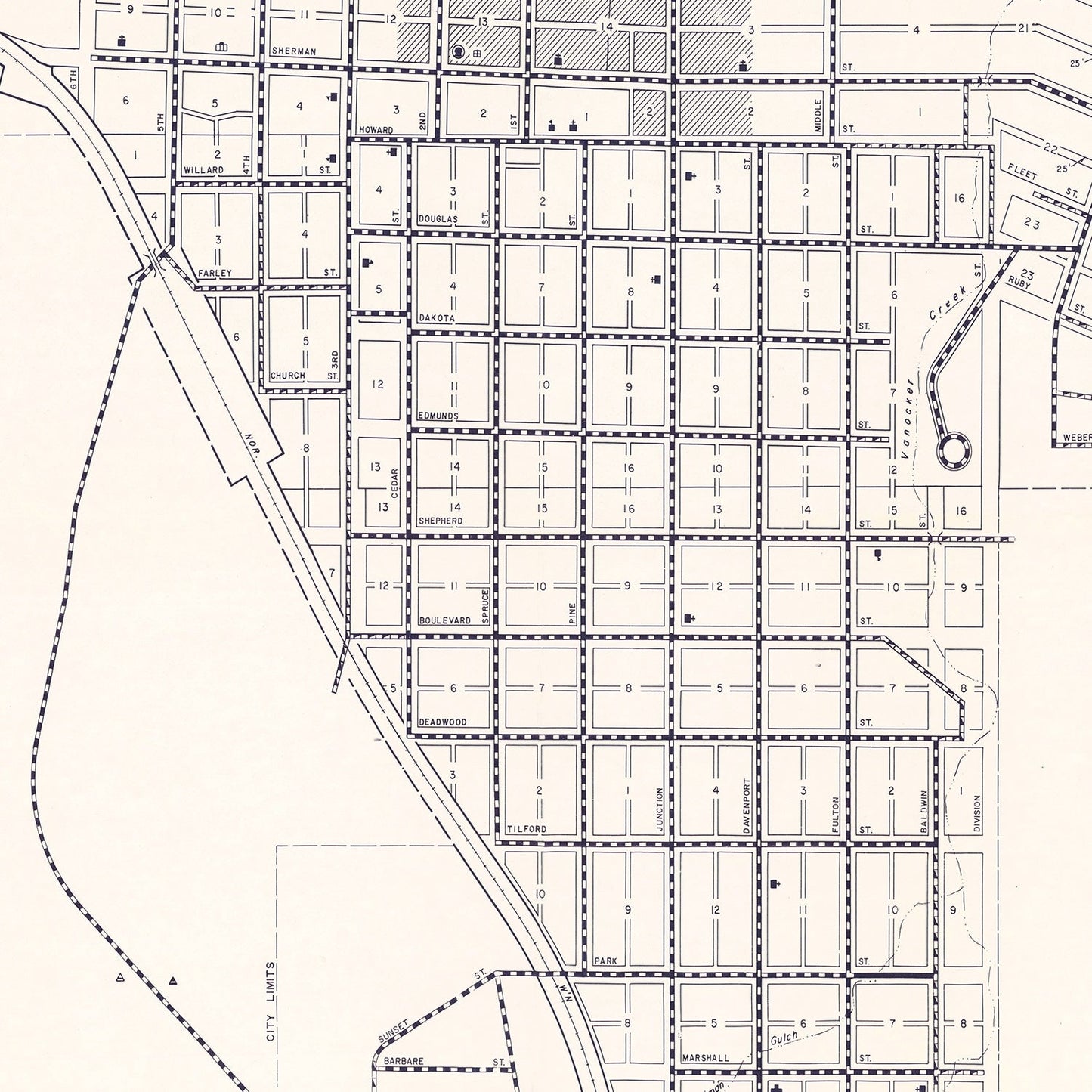 Vintage Map of Sturgis, South Dakota, 1969