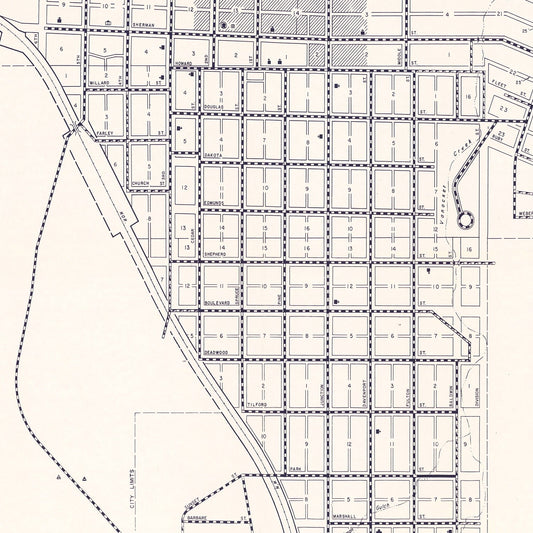 Vintage Map of Sturgis, South Dakota, 1969