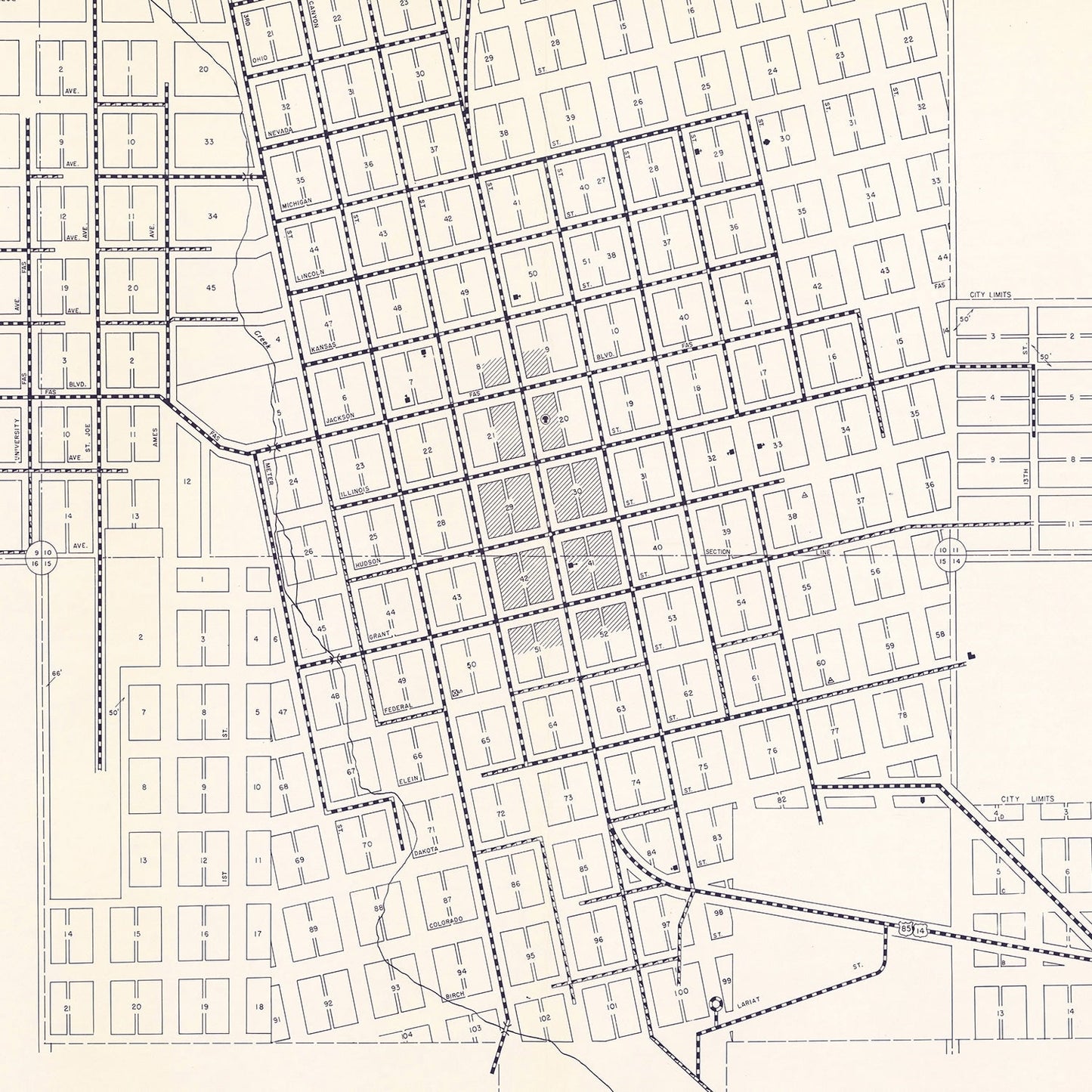 Vintage Map of Spearfish, South Dakota, 1969